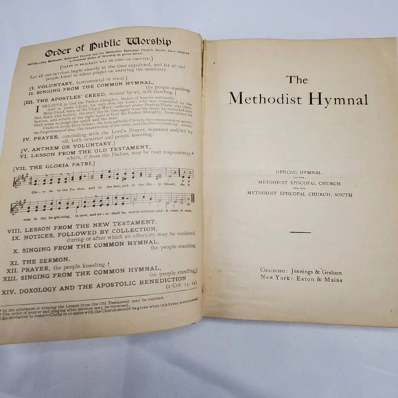 The Methodist Hymnal 1905 Antique Hymn Book By Eaton & Mains - Picture 5 of 9